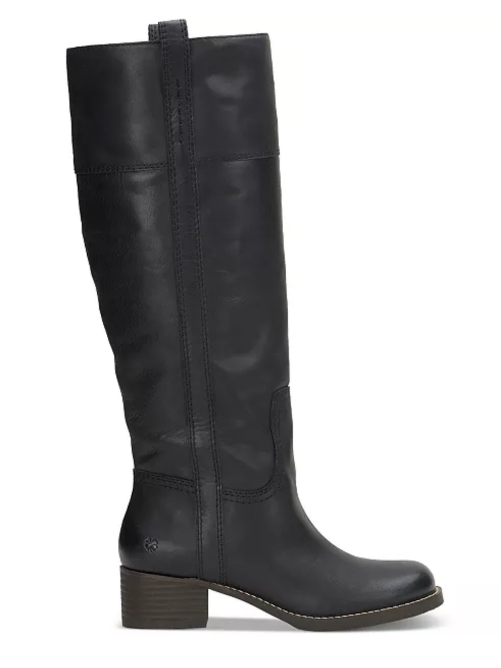 Lucky Brand Hybiscus Knee High Leather Black Boots, Block Heel, Round Toe, 7.5 - Picture 16 of 16